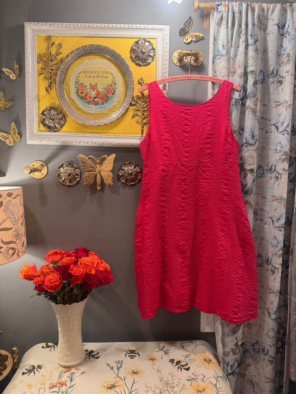 J.Crew Hot Coral Pink Textured Cotton Sleeveless Dress – Size 12